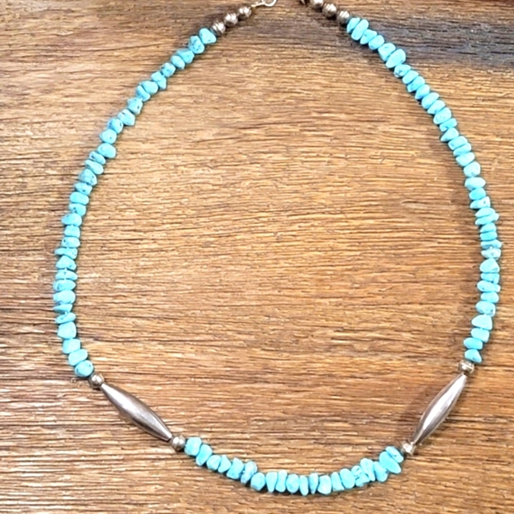 Vintage Turquoise Sterling Silver Necklace